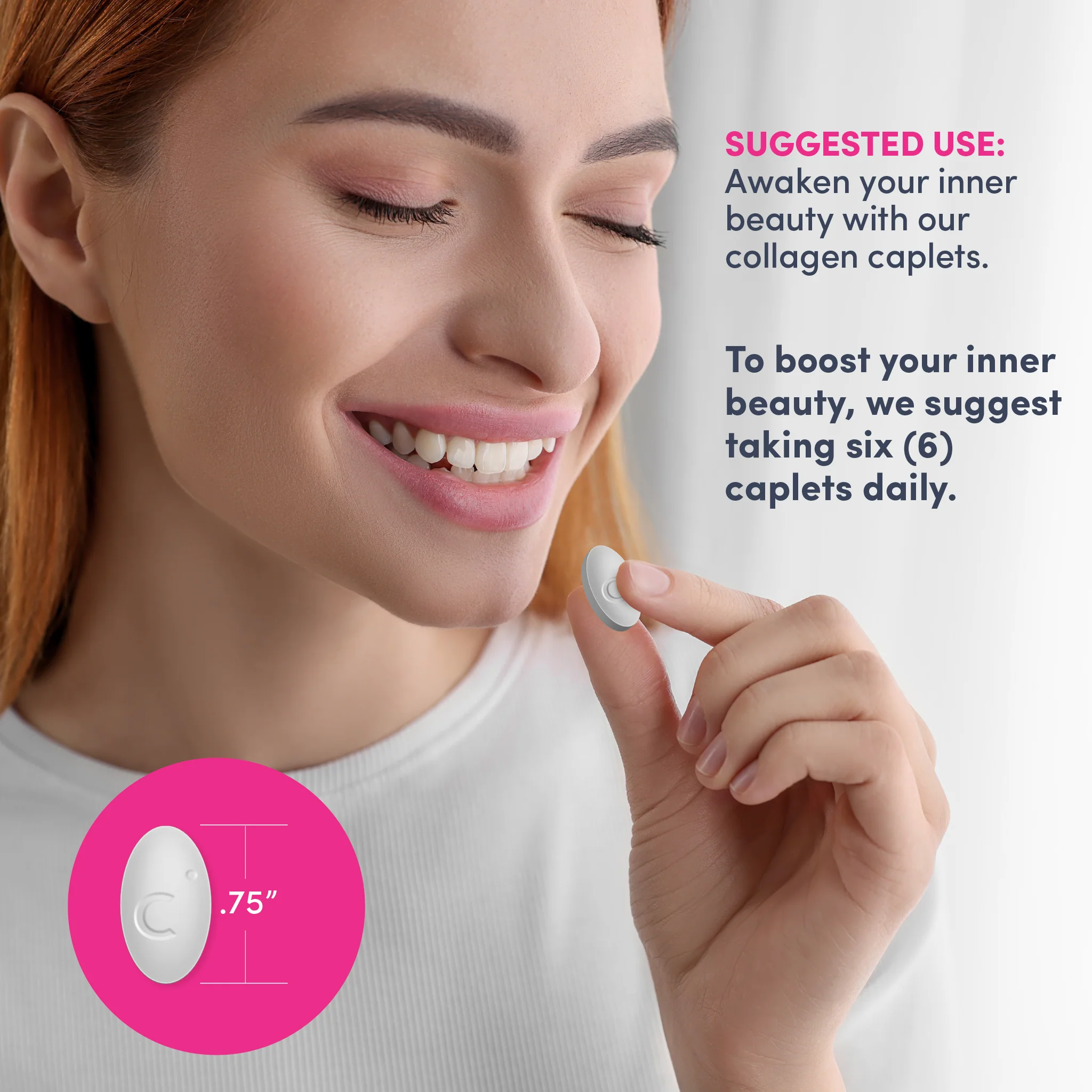 Grassfed Collagen Peptides + C & Biotin, 6000 mg, 180 Caplets - Image 5