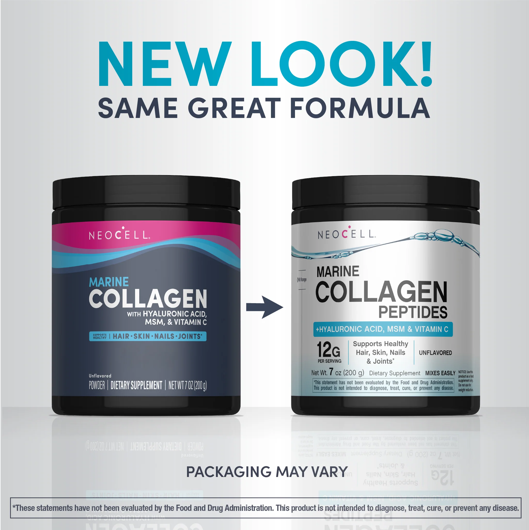 Marine Collagen Peptides + Hyaluronic Acid, MSM & C, 7 oz (200 g) Powder - Image 3